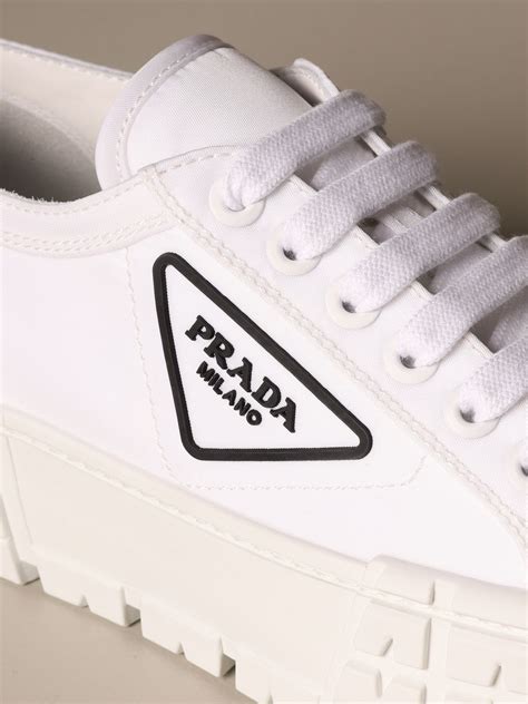 prada black and white shoes|prada white sneakers women's.